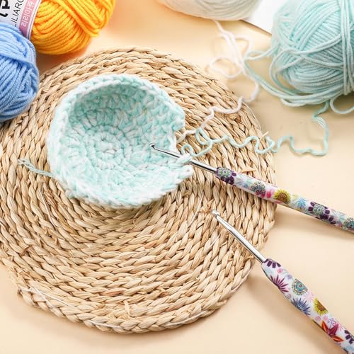 Ganchos de crochet ergonómicos con agarre suave para tejer bufandas y calcetines 2