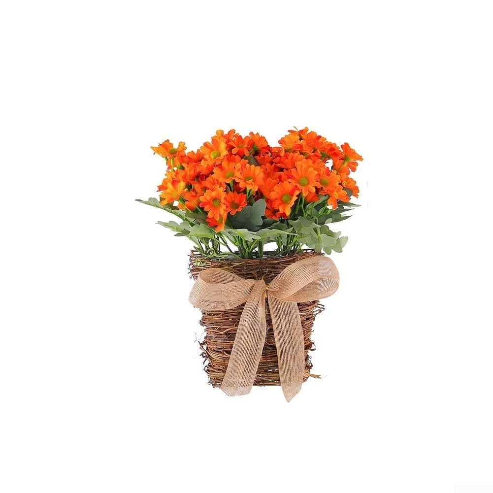 Guirlande de tournesols de prestige en rotin naturel pour intérieur
