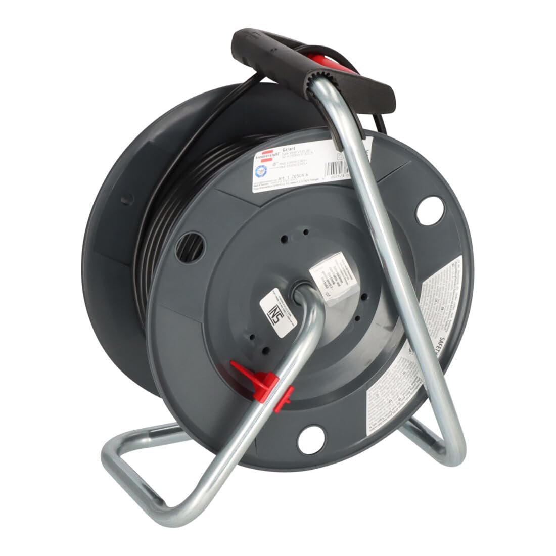 Brennenstuhl Garant E Kabeltrommel (50m Kabel in schwarz, Spezialkunststoff, Einsatz im Innenbereich, Made in Germany)