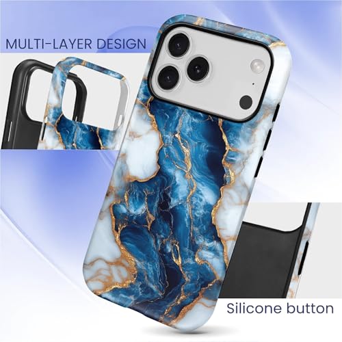 Coque iPhone 17 Pro marbre bleu pour un style urbain chic - 5