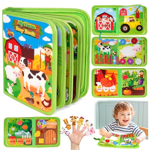 Busy Board Spielzeug ab 1 2 3 Jahre Junge: Geschenk Junge Mädchen 1-2-3-4 Jahre Montessori Kinderspielzeug ab 1-3 Baby Bauernhof Busy Book ab 1+ Geburtstagsgeschenk für Mädchen Jungen Motorikspielzeug