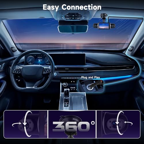 Image of 4 Channel Dash Cam with Front Rear Left Right Cameras, 360 Car Camera System for Driving & Parking, Night Vision, Parking Monitor, G-Sensor, Loop Recording, Multi-Camera Dashcam+64GB Card