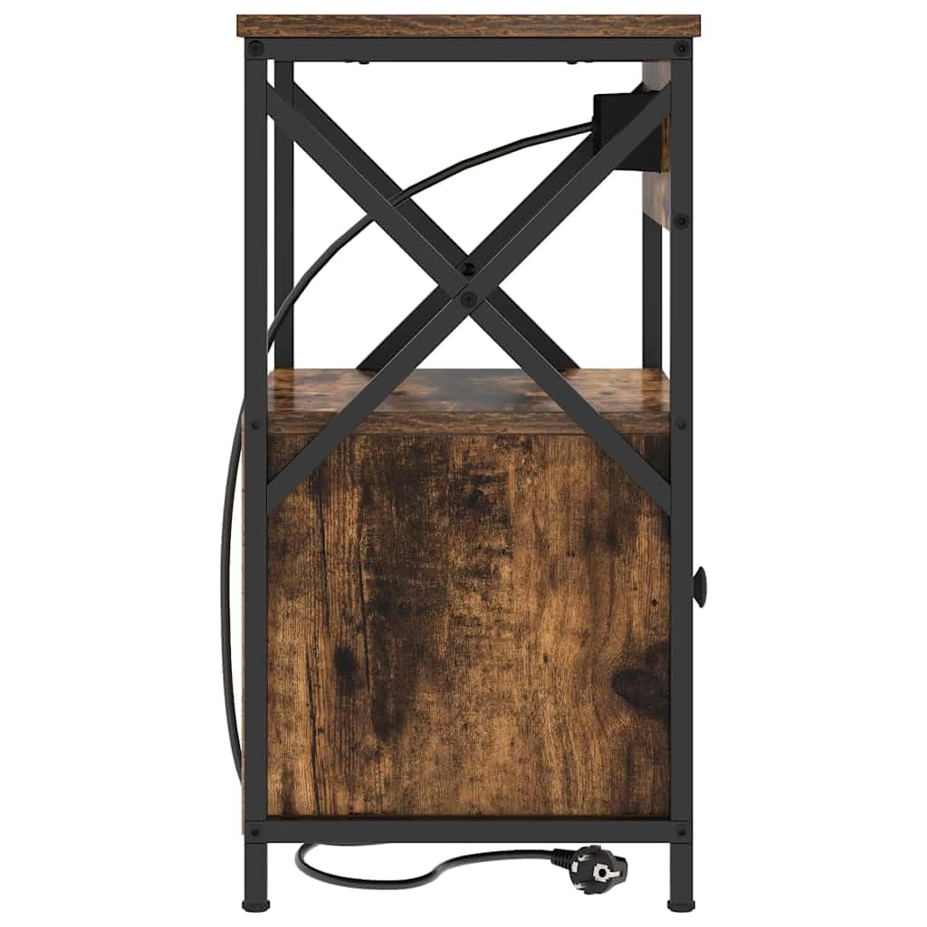 Mesa de Noche Moderna con Cajones y Estanterías, Armario de Almacenamiento Compacto con Acabado Texturizado y Marco de Acero, Fácil Ensamblaje para Dormitorio Funcional