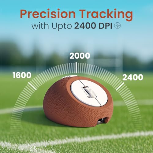Image of Portronics ToadPlay Rugby Mini Wireless Bluetooth Mouse with Dual Wireless Connectivity (BT + 2.4 GHz), Rechargeable Battery, Noise-Free Clicking, Multi-Device Pair, Adjust Sensitivity (Brown)