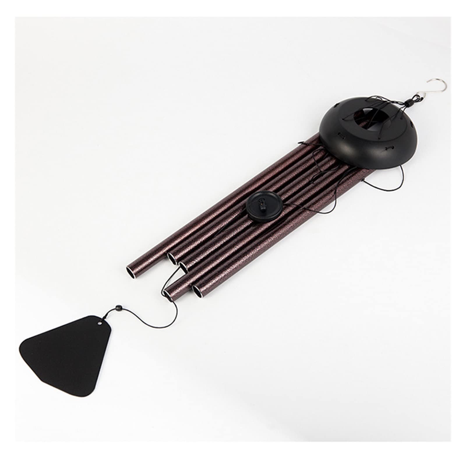 1 Stück Gedenk-Windspiel, 91,4 cm, 6 Röhren, Daumen-Windspiel, Metall, dunkelviolett, hohl, Musik, Windgott, Uhr, Heimation zum Aufhängen
