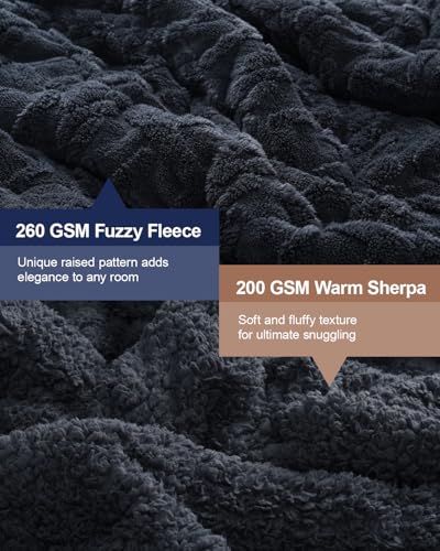 Super Fuzzy Soft Sherpa Fleece Weighted Blanket, 15 lbs Dual Sided Fluffy Heavy Weighted Blankets for Adults - No Bunching with Double Layers of Soft Inner Lining (60"x 80", 15 Pounds)