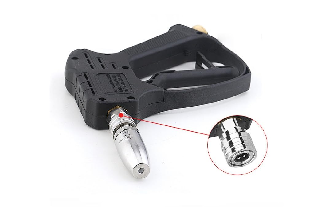 Boquilla giratoria Turbo de alta presión 360° acero inoxidable – Núcleo de cerámica – Hasta 4000 PSI – Conexión rápida de 1/4" – Limpieza de coches, terraza, hormigón, 1 unidad. (Diámetro 40)