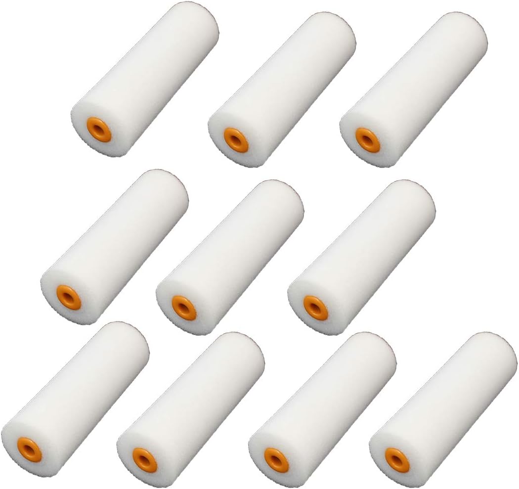 Autoly 100mm/4 inch Mini Sponge Paint Roller Covers Painting Refill-Pack of 10