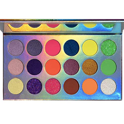 Mynena Bright Matte Shimmer Glitter Eyeshadow Palette UV Glow Colorful Colors