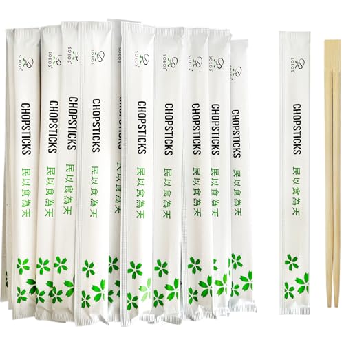 Soeos Premium Disposable Bamboo Chopsticks (Approx. 100 sets), Japanese Disposable Chopsticks Bulk, 9'' Chopsticks.