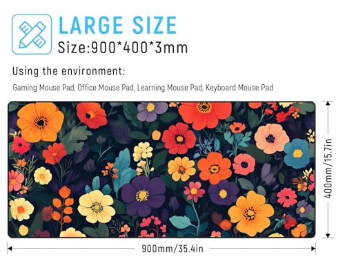 Image of JIALONG Large Gaming Mouse Pad - Extended Desk Mat for Gaming and Office | XXL large size; non-slip rubber base; precision stitched edges;smooth mouse control; fit for gaming & office use