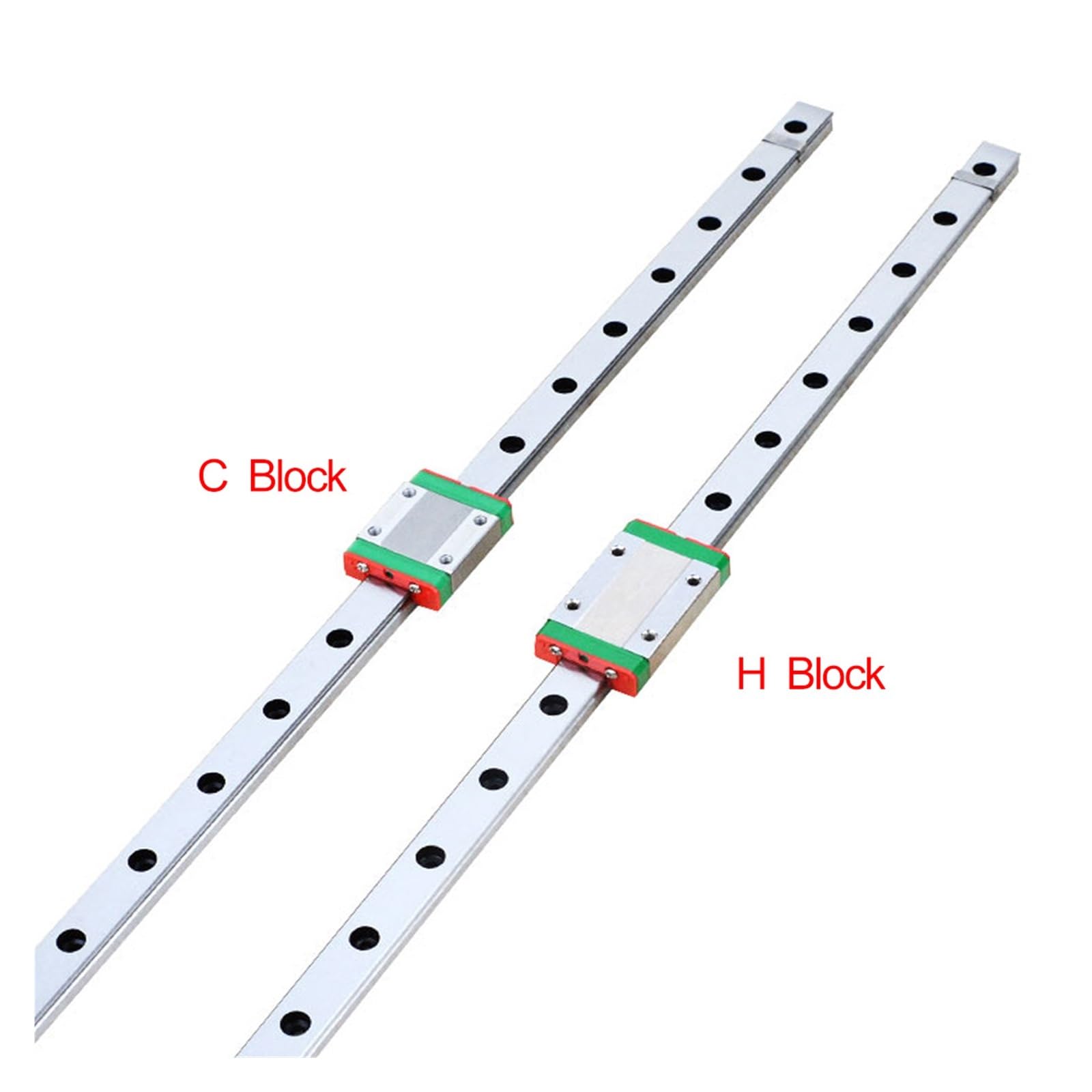 Guida ferroviaria lineare, Guida Lineare Ad Alta Precisione MGN12C 300 400 500 600mm 1pc + Blocco Acciaio Inossidabile 440C SUS(500mm)