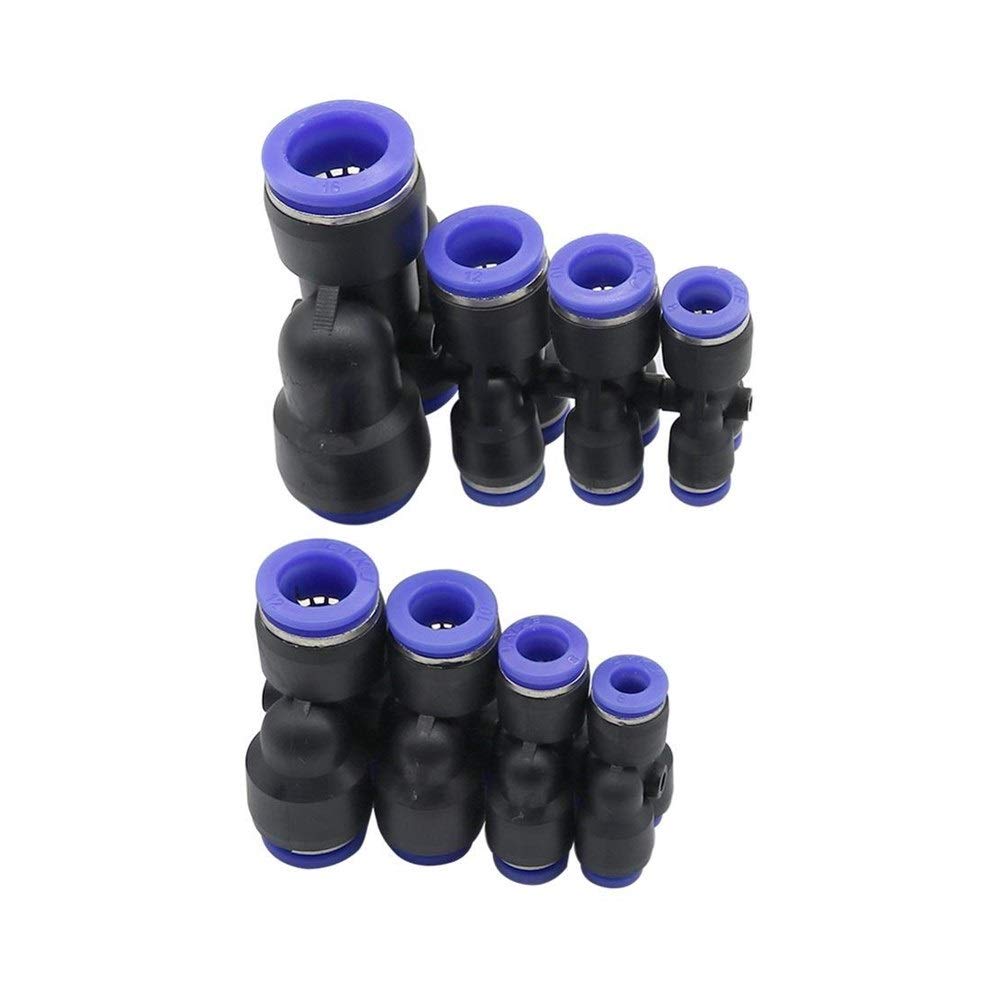Schlauchverbinder 40 Stück PVC Y-Form Slip-Lock Reduzierung Schnellverbinder Gartenwasseranschlüsse Luftpneumatische Armaturen 4/6/8/10/12/16mm Schnittstelle