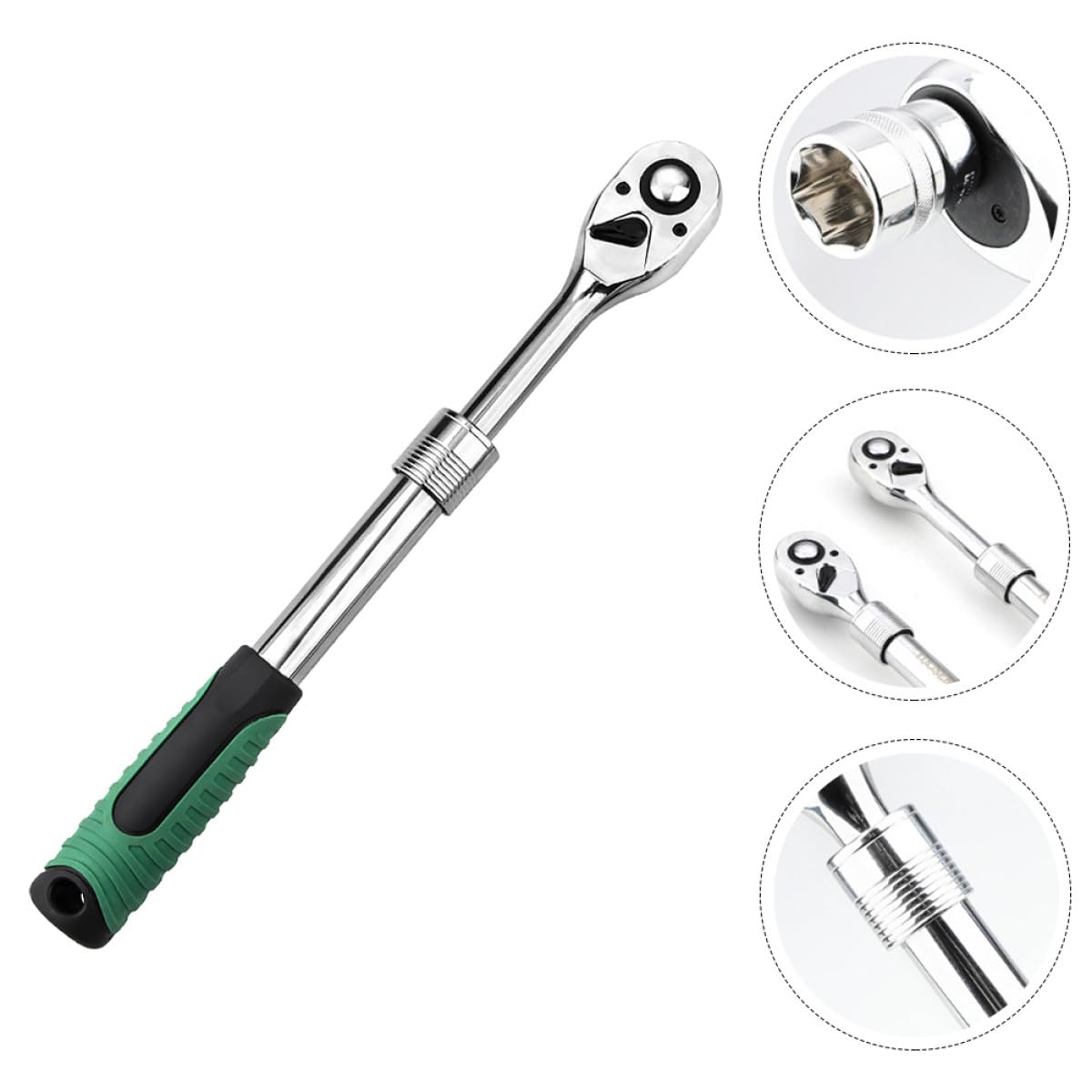 Homoyoyo Clé à Cliquet en Acier Vert Extensible, à 72 Dents