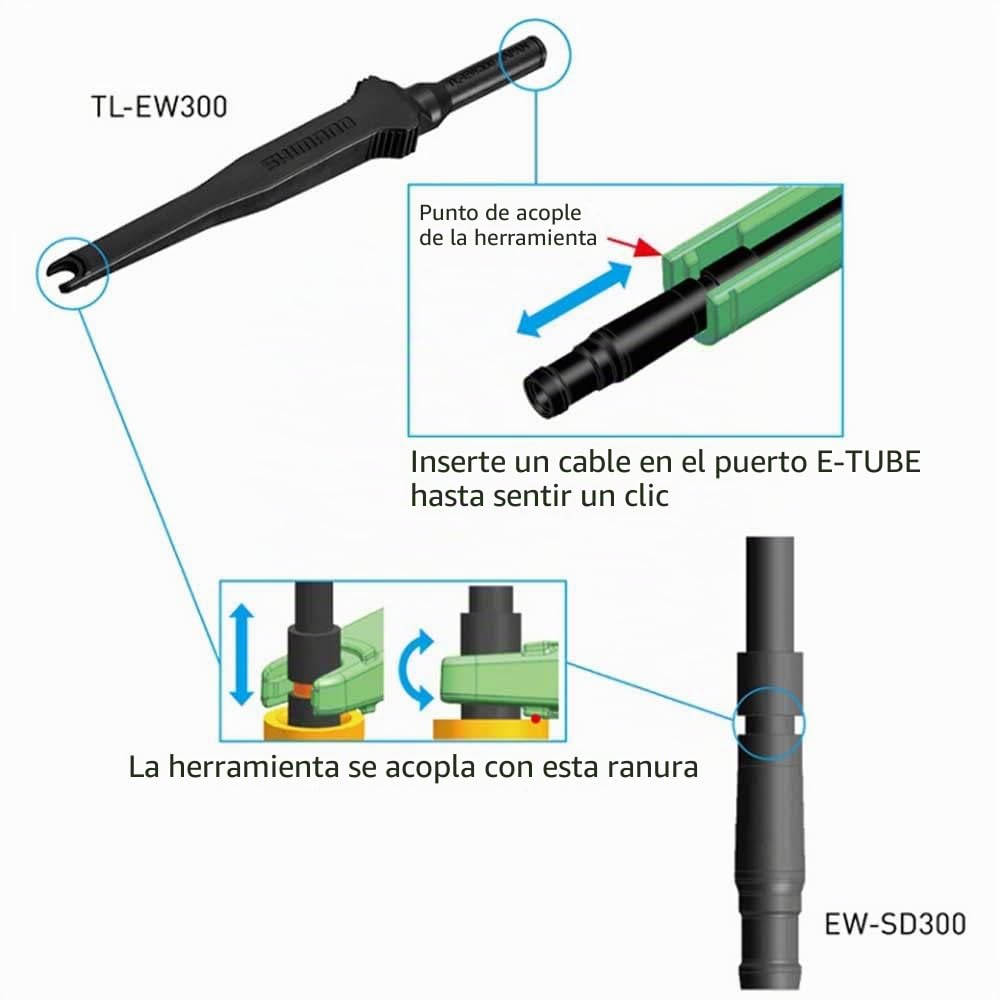 SHIMANO Teclas CONECTAR/DESCONECTAR Cubierta para Cables ELÉCTRICOS TL-EW300