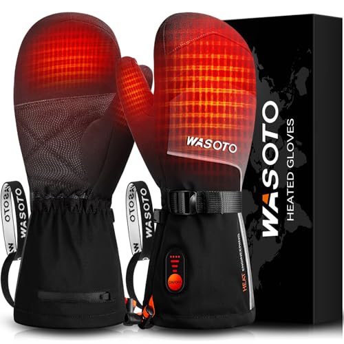 Heated Waterproof Mittens for Men and Women – Rechargeable Electric Ski Gloves for Winter Activities