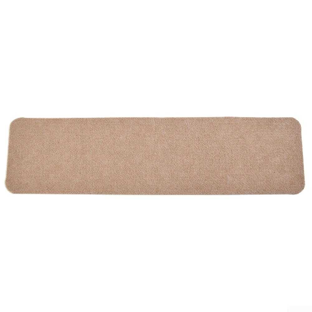 Stair Anti-skid Carpet, Self-Adhesive Stair Treads Protective Carpet, Stair Protectors Device Rectangular Wash Mat, Light Brown