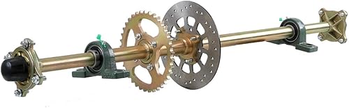 Miniatura 8 de Kit de eje trasero de 44 pulgadas con cilindro maestro de freno y piñón de cadena, bloque de almohada de disco de freno para ATV Quad Go Kart