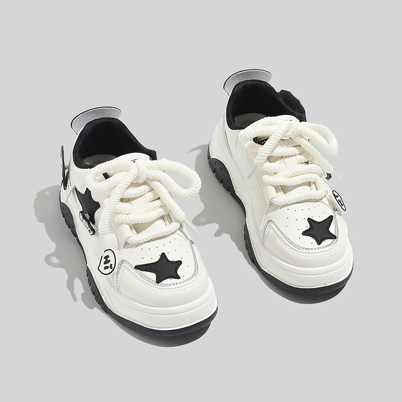 Star Shoes Walking Sneakers Women Chunky Sole Y2K Aesthetic Cute Big Toe Cap Comfort Insole Anti-Slip US4-82