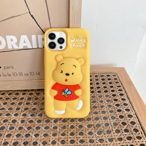 Image of MIDOS Back Cover Compatible with iPhone 14 Pro Max Soft Silicone 3D Cute Cartoon with Holder Full Protective Case for iPhone 14 Pro Max (Case 2)