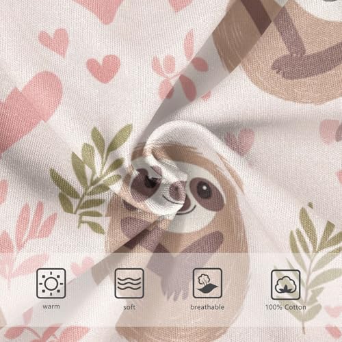 Wusikd Cute Cartoon Sloths Boys' Underwear Cotton Pink Hearts Boys Briefs Soft Toddler Underwear 2T3