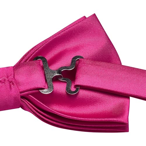 Image of GUSLESON Men's 3-pc Solid Color Bow Tie Gift Set - Double‑Fold Pre-Tied Bow Tie, Pocket Square, Cufflinks - Wedding Formal Party