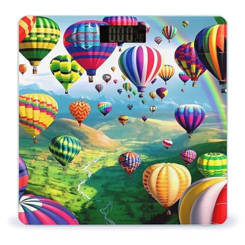 Báscula digital de baño con vidrio templado y pantalla LCD miniatura 1