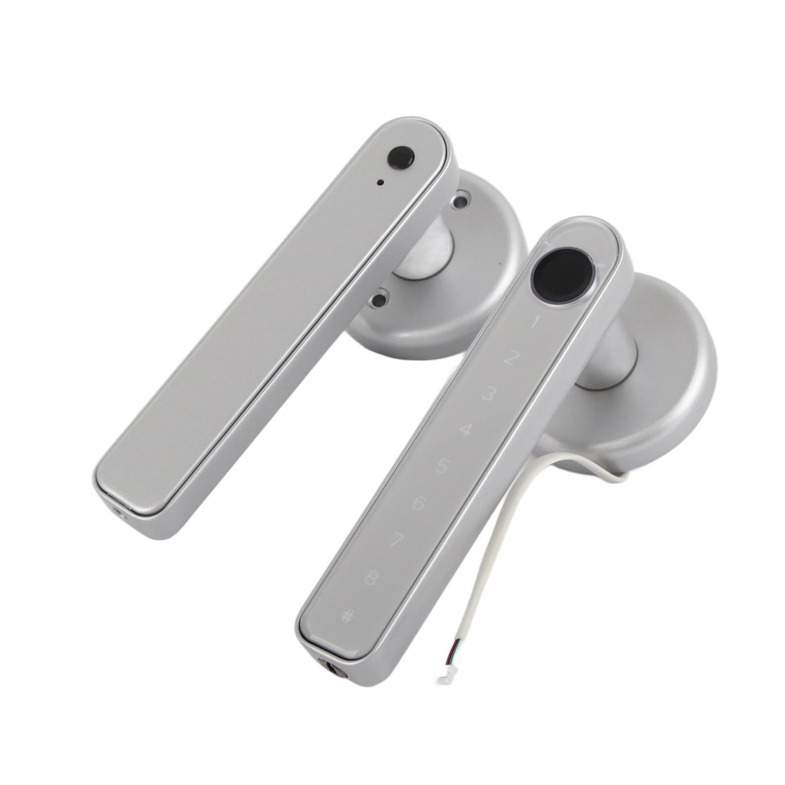 Manija Inteligente de la Puerta con Identificación de Huellas digitales: Es Adecuado para Almacenes y Sótanos (SILVER)