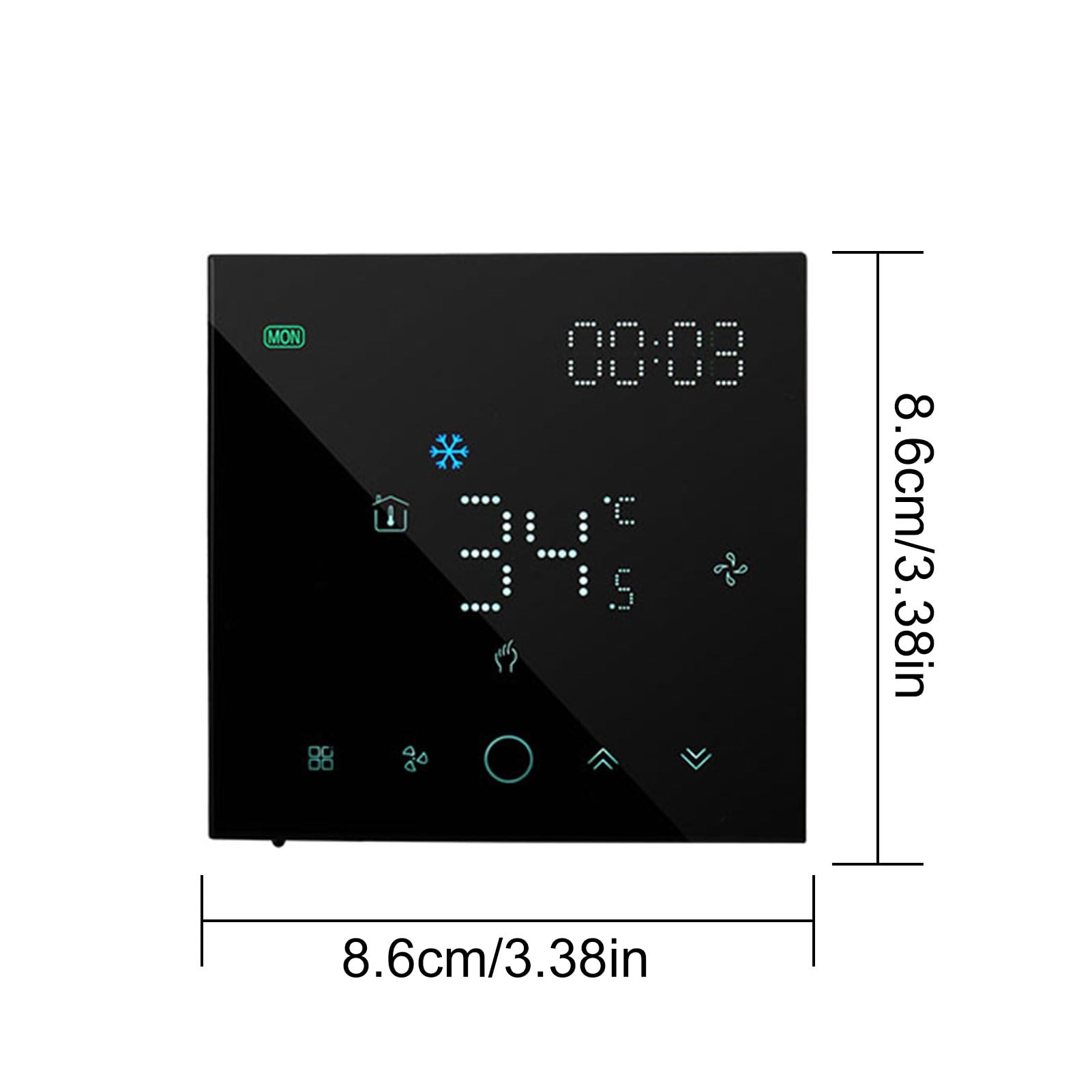 SIXRUN Termostato Intelligente, Termostato, Wireless 4 Pollici Touchscreen per Oltre 40 Marchi AC con Gateway Integrato per il Controllo Climatico della Casa Intelligente (BLACK)
