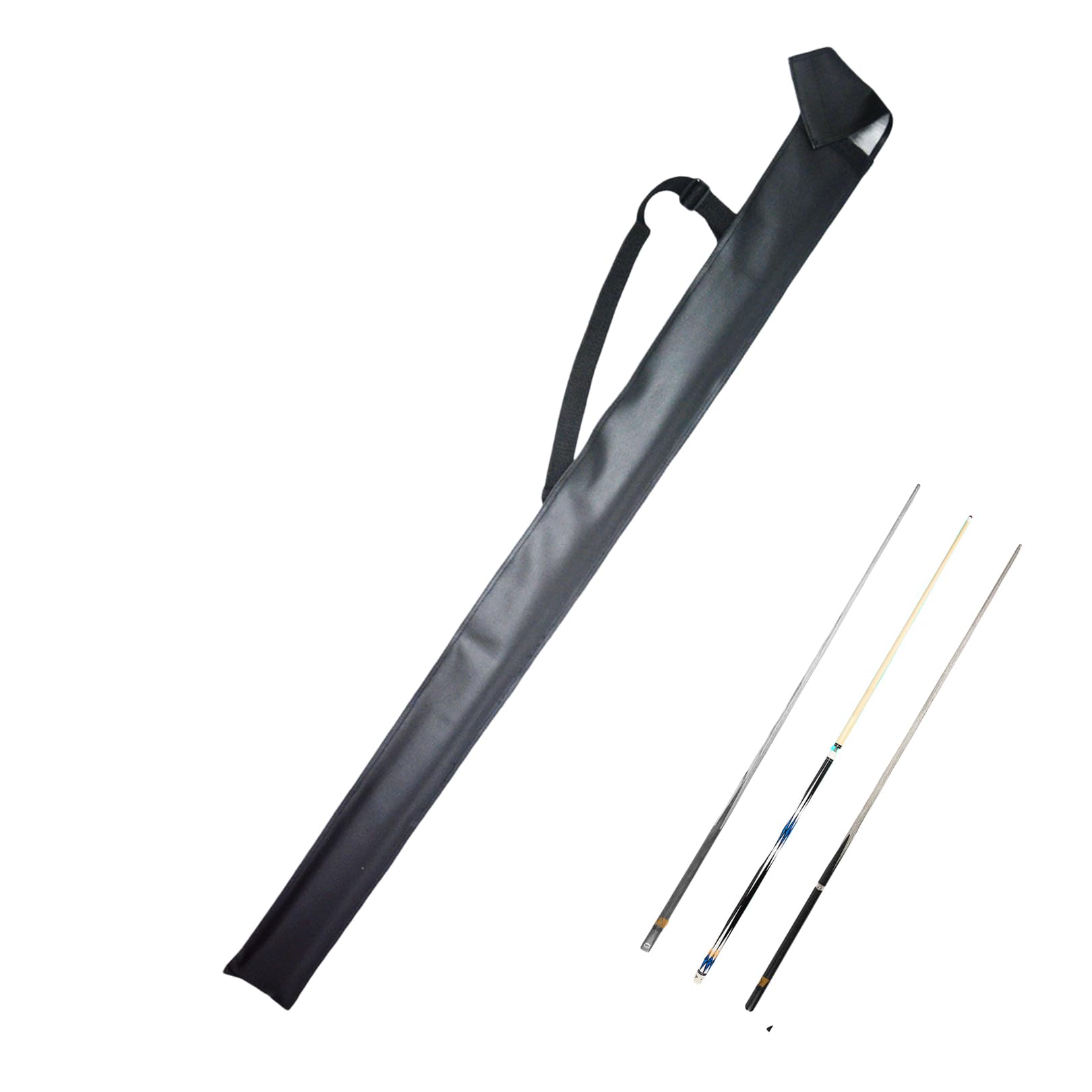 Pool Cue Case,Snooker Cue Case,Pool Cue Bag with Adjustable Strap Hook and Loop Closure,Billiards Extension Carry Cases Lightweight Portable for 1/2 Snooker Billiard Stick Rod Anti Dust and Scratch