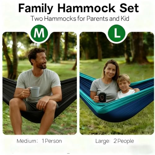 2Pack Hammocks| Camping Hammock | Portable Outdoor Hammock Set | for Hiking, Backpacking and Camping | 2pcs(Blue) - Image 3