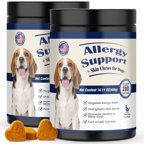 Dog Allergy Chews 400 PCs for Itchy Skin Relief and Immune Suppor...