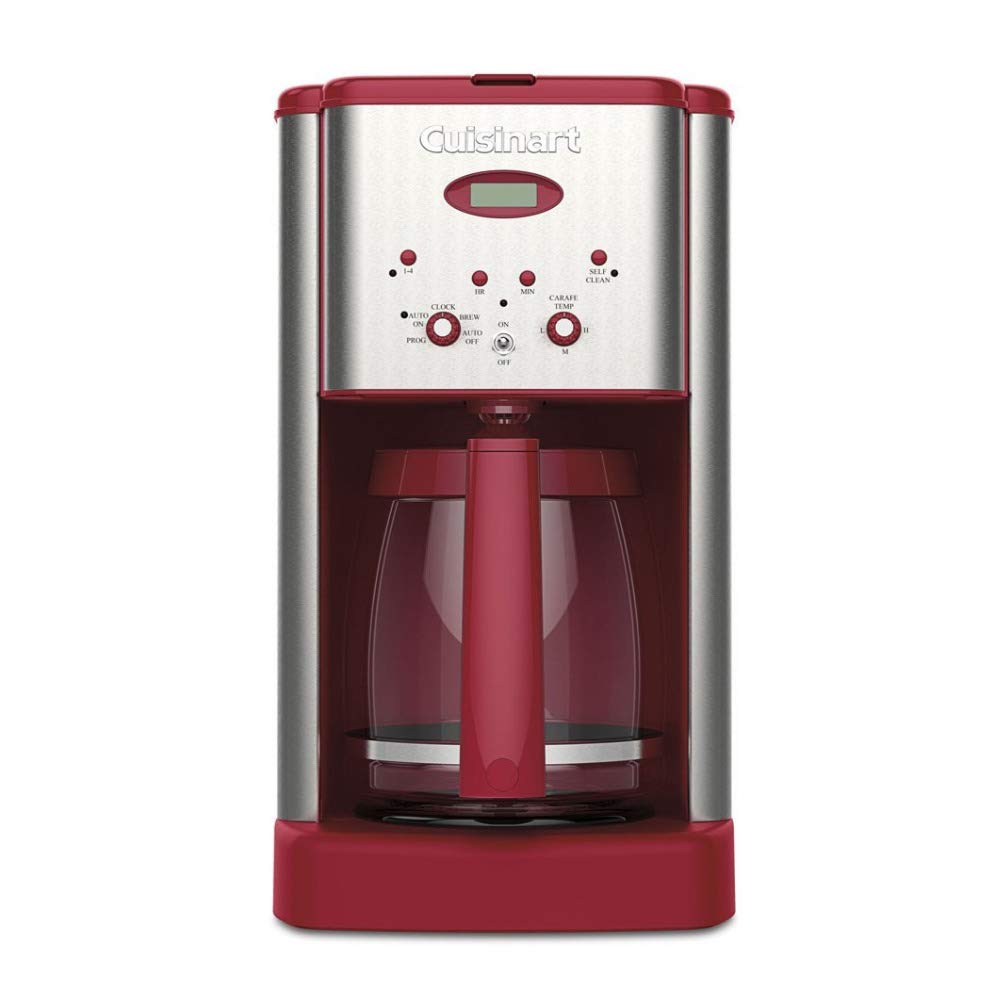 Cuisinart DCC-1200RT 12-Cup Coffeemaker, Stainless Steel/Red