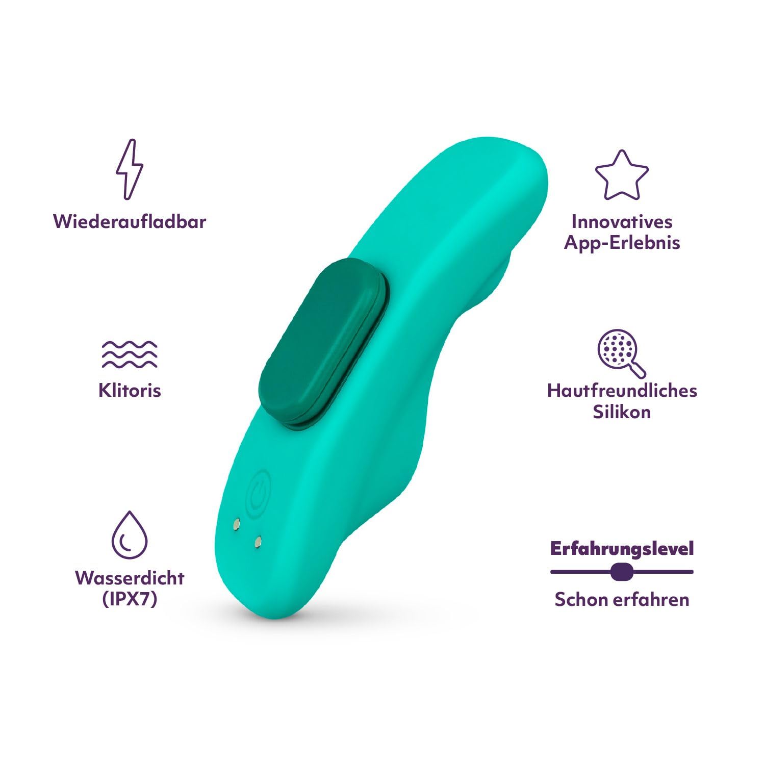AMORELIE Joy – Vibratore antiscivolo controllato da app Boogie | Resistente agli spruzzi d'acqua in silicone