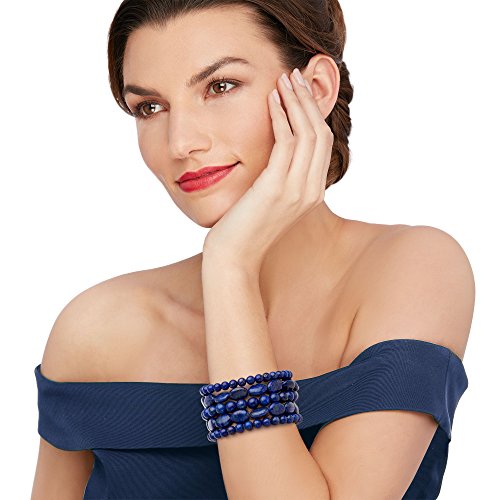 Ross-Simons Lapis Jewelry Set: 5 Bead Stretch Bracelets. 7 inches2