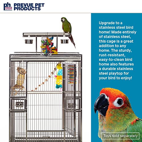 Image of Prevue Pet Products Stainless Steel Play top Bird Cage, Stainless Steel