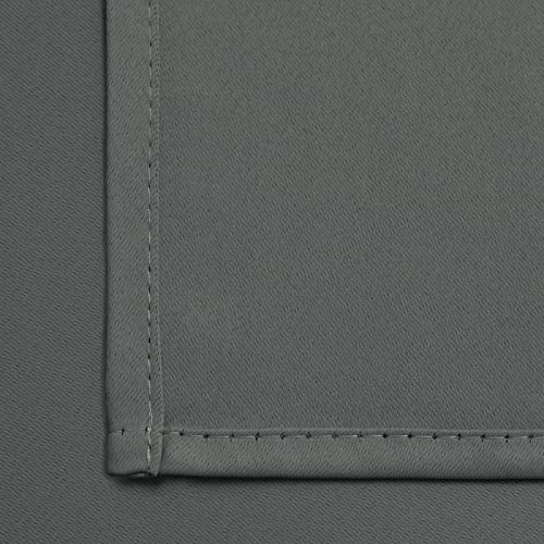 Yakamok Thermal Insulated Solid Grommet Light Blocking Blackout Curtains for Living Room, Room Darkening Blackout Drapes for Bedroom(Dark Grey, 38Wx90L, 2 Panels)