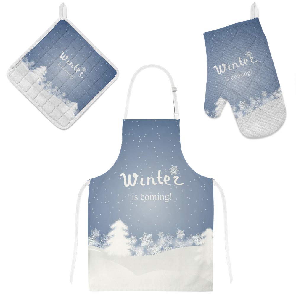 Tablier de cuisine et gants de four pour vos recettes réconfortantes
