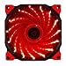 Computer PC da 120 mm Ventola di Raffreddamento a LED Ultra silenziosa Radiatore Ventola di Raffreddamento da 12 cm Ventola silenziosa Ventola Streamer da 15 LED - Rosso