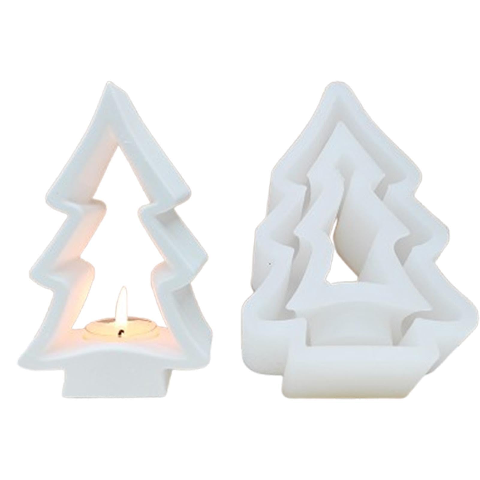 Moule sapin de Noël en silicone de 15,8 cm réutilisable pour bougies et résine