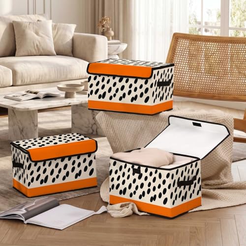 Image of Stackable Storage Bins with Lids,Closet Organizers Fabric Box for Home and Office,Blanket Clothes Organizers,Under Bed Storage Containers 3 Pack