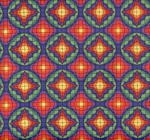 FlashPhoenixQuality Sewing Fabric – Geomex Shapes Circles 3D 100% CottonFabric Size 18" x 44" by The Half Yard