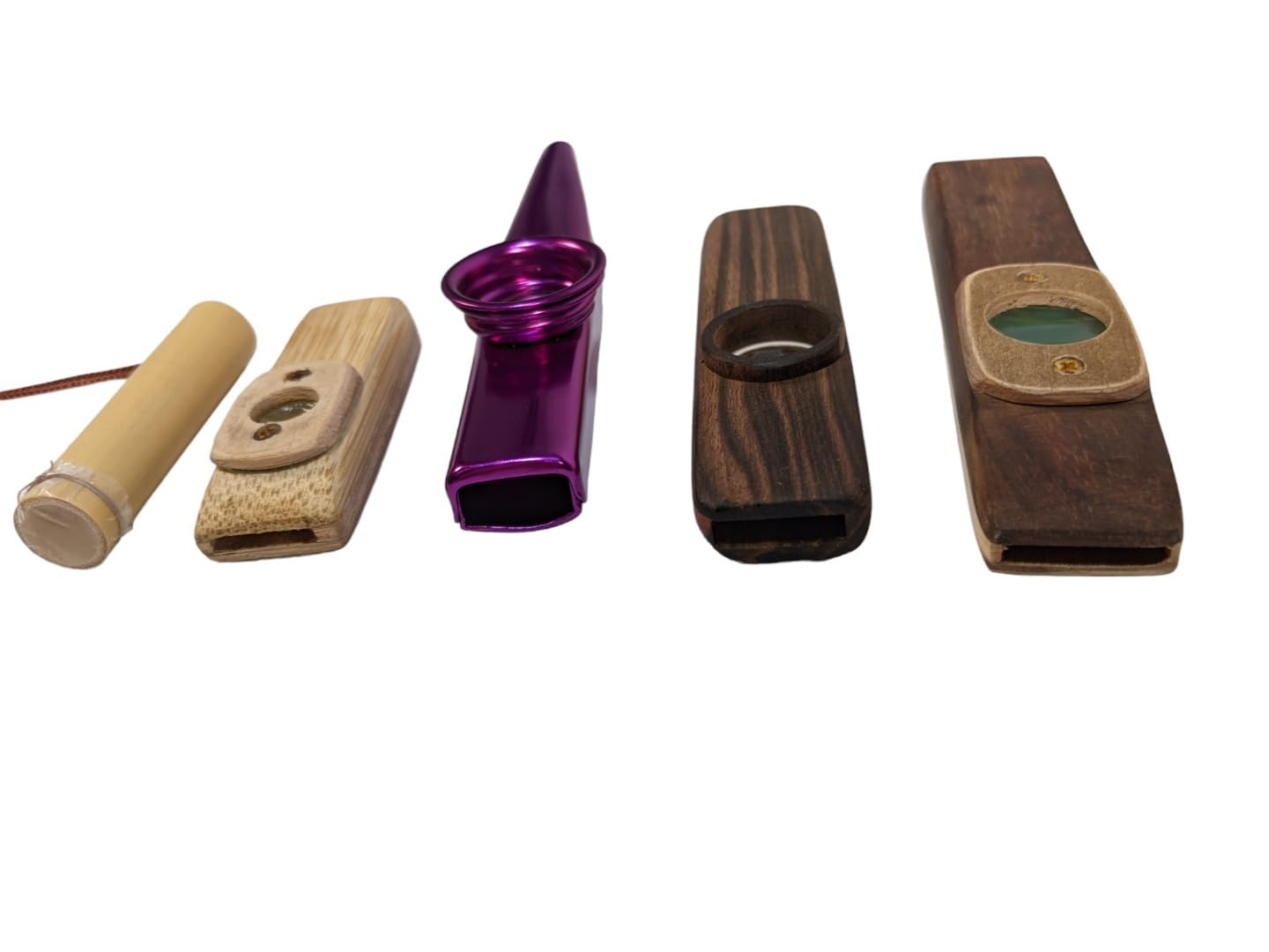 Kazoo Collectors Pack - Confezione da 5 pezzi in legno di ebano e bambù