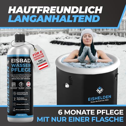 Eishelden Eisbad Wasserpflege – Für klares & hygienisch gepflegtes Wasser, ideal für Eistonne, Pools & Planschbecken, langanhaltende Frische mit nur Einer Tube (bis 6 Monate) Eisbaden Zubehör