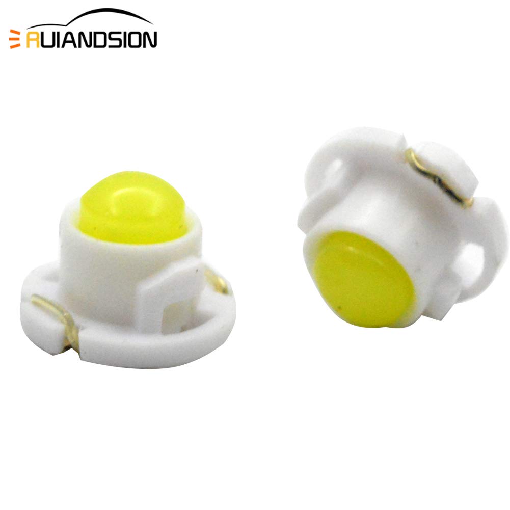 Ruiandsion 6 szt. T4.7 żarówki LED COB chip 12 mm podstawa żarówki LED do samochodowych desek rozdzielczych instrumentów wskaźnik światła panel, białe