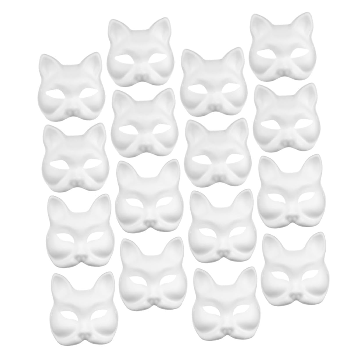 Hohopeti 16 Maschere Vuote da Decorare in Pulp e Volpe Maschere DIY per Halloween e Feste Tema Facili da Dipingere e Personalizzare per Adulti