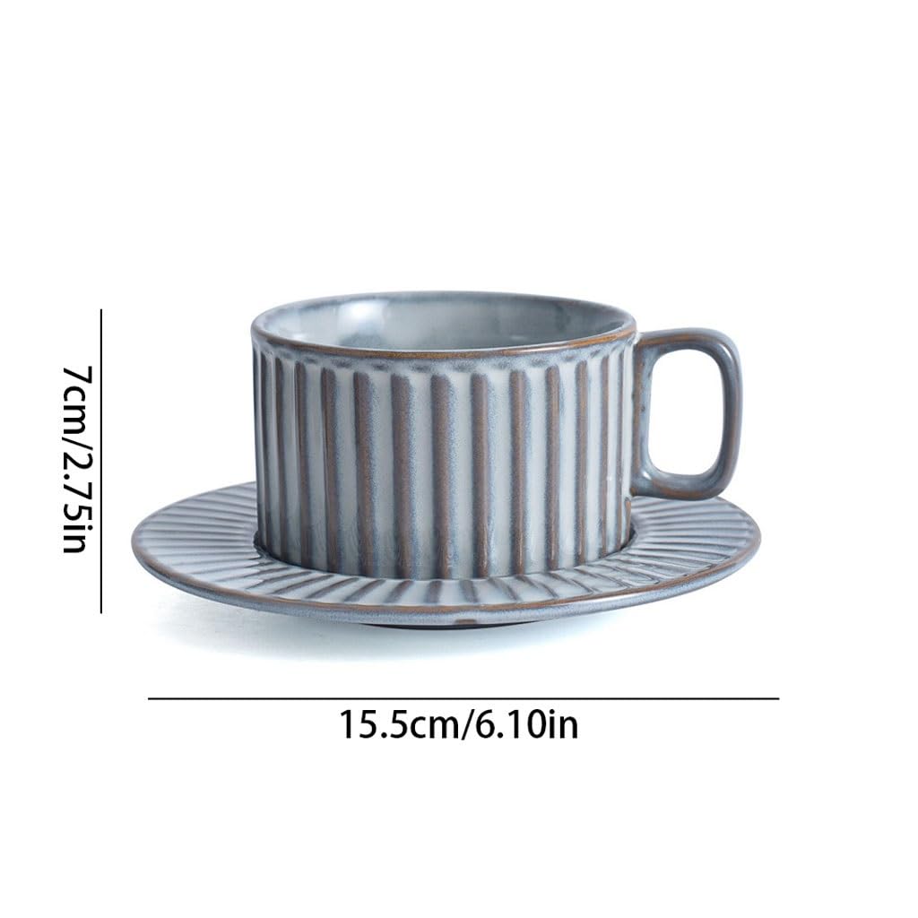 Filiżanki Luksusowy Retro Ceramiczny Zestaw Filiżanek Do Kawy i Spodek Lekki Biuro Domowe Kubek Na Wodę 200 ml Mleko Herbata Filiżanka Kubek do picia (03)