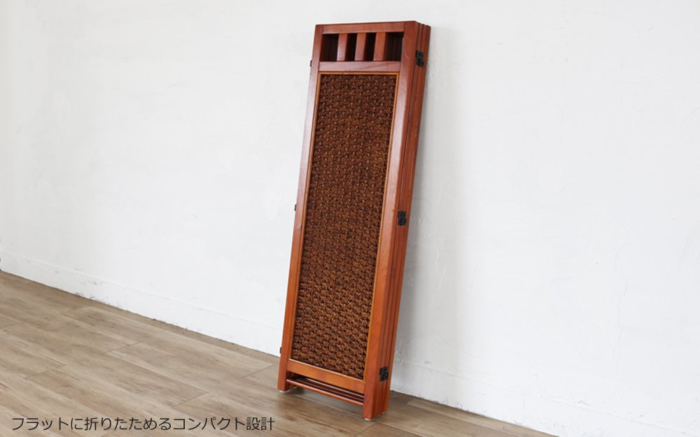サンフラワーラタン アジアン ロースクリーン 4連 SW22-4CF 　美品 Amazon｜サンフラワーラタン アジアン ラタン ウォーターヒヤシンス