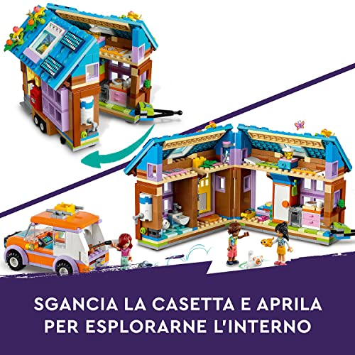 Friends Casetta Mobile, Playset con Roulotte Apribile e Macchina Giocattolo per Campeggio nella Foresta, Personaggi 2023 di Leo e Liann, Giochi per Bambini e Bambine da 7 Anni, Idee Regalo 41735 - Lego - Immagine 4