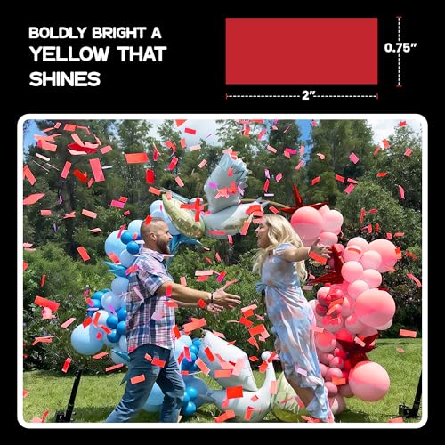 Image of Ultimate Confetti, Red Biodegradable Confetti - Rectangular Tissue Paper Confetti for Cannon and Launcher use - Best for Gender Reveal, Live Parties, Concerts and Weddings - 20 lb, 320 oz